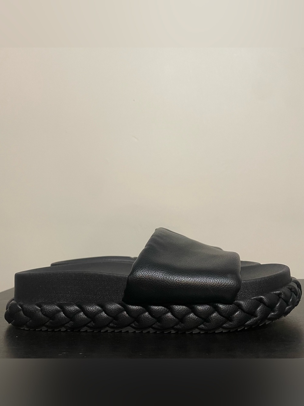 a new day Black Braided Slide Sandals | Womens Sz 10